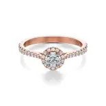 Pierścionek zaręczynowy różowe złoto